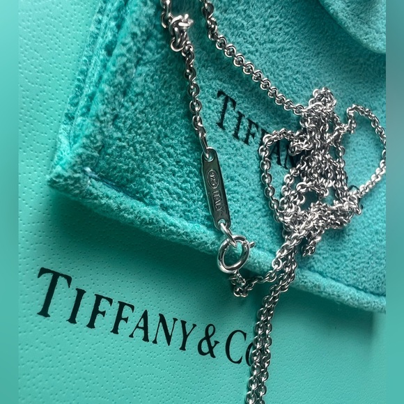 Tiffany & Co. π GIFTABLE 18β Necklace RARE 925 Silver +Pouch, BOX & Bag - Picture 13 of 17